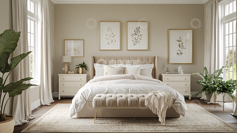 高清大图下载【趣麦麦图】简约温馨现代卧室