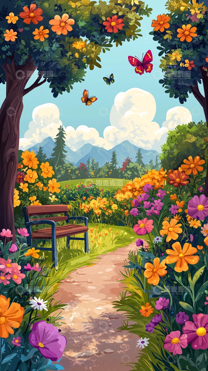 高清大图下载【趣麦麦图】春意盎然的美丽花园