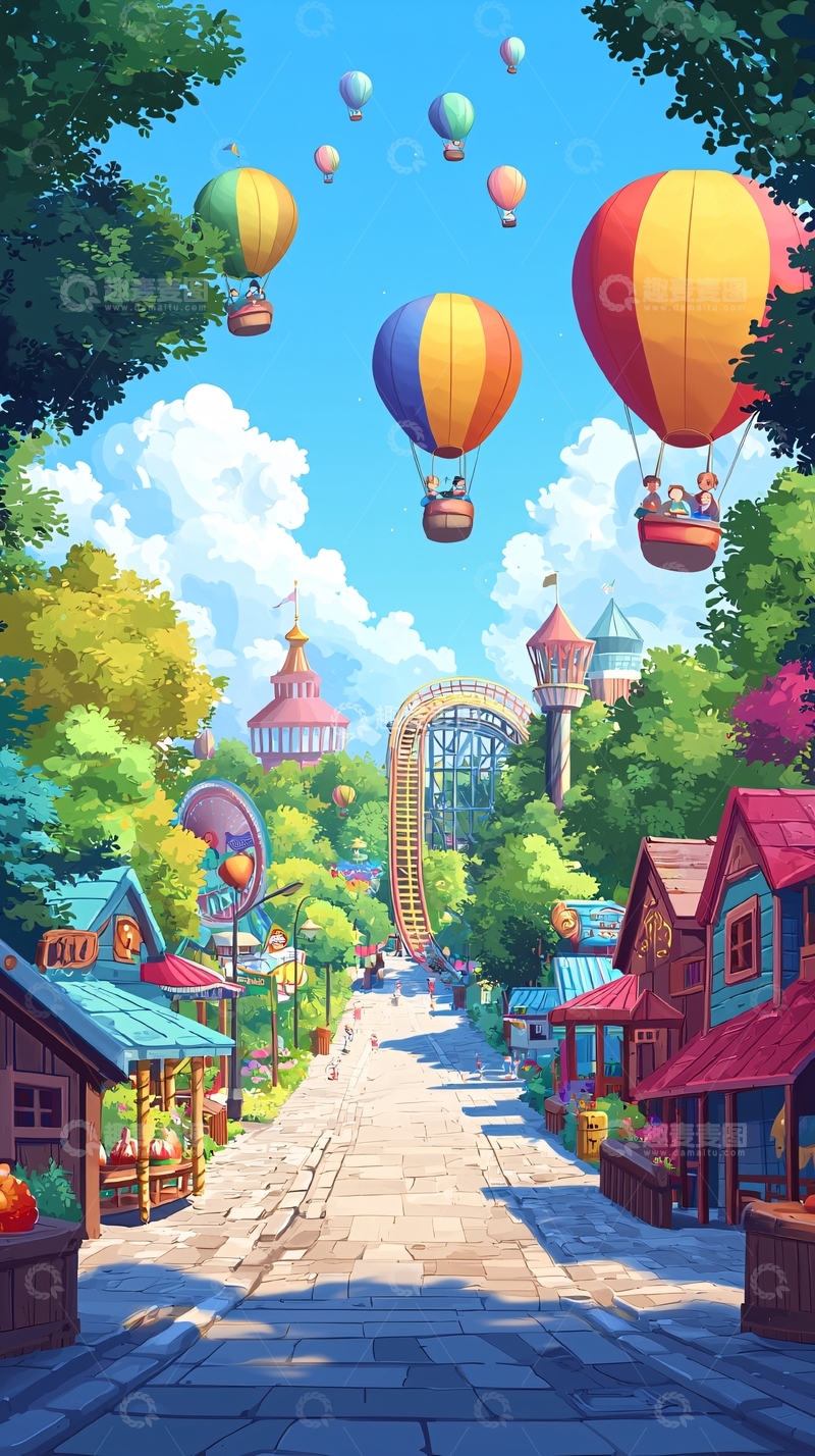 高清大图下载【趣麦麦图】卡通主题乐园