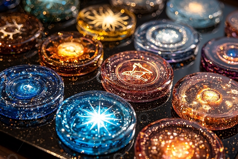 高清大图下载【趣麦麦图】彩色玻璃圆形饰品