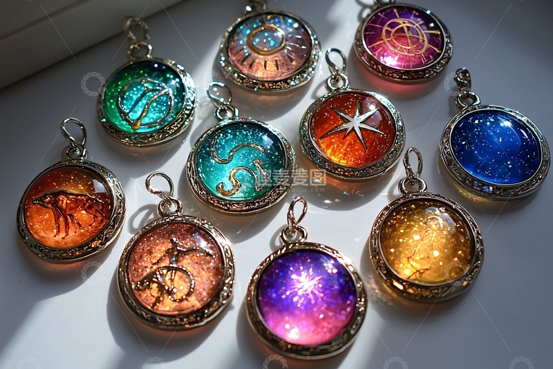 高清大图下载【趣麦麦图】十二星座吊坠