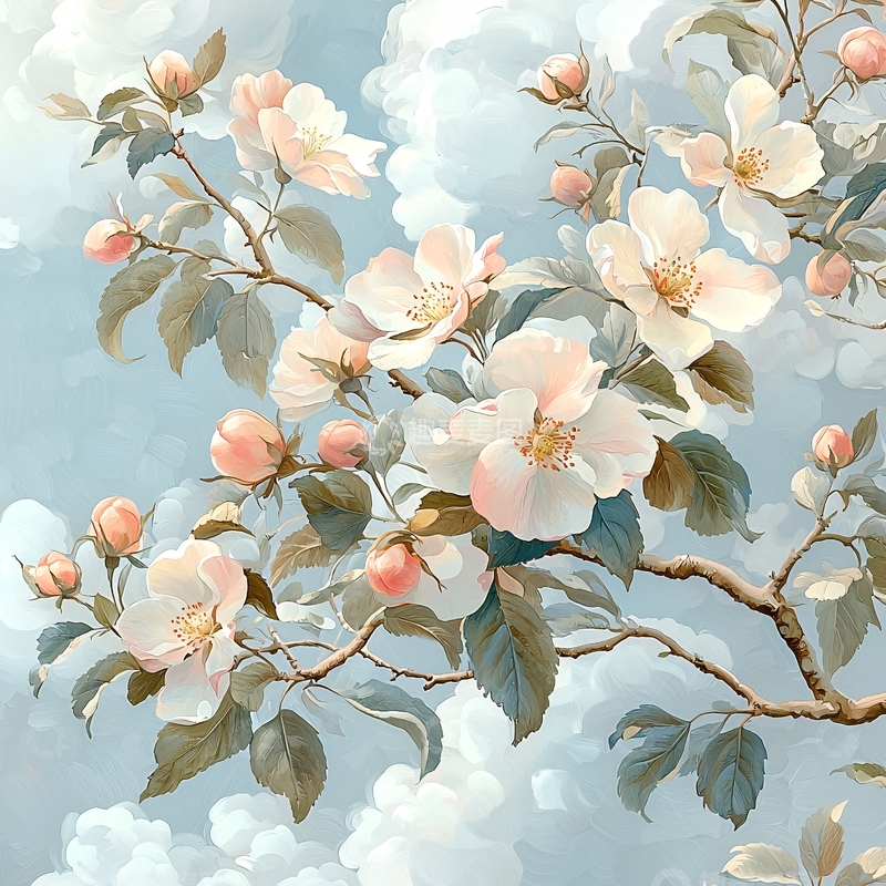 高清大图下载【趣麦麦图】轻柔淡雅的粉色花朵