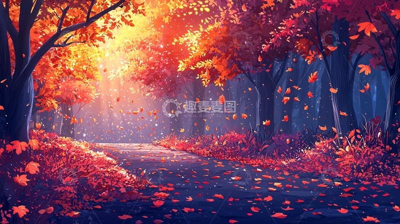 高清大图下载【趣麦麦图】秋日森林小路