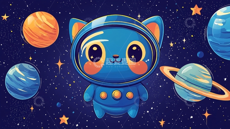 高清大图下载【趣麦麦图】太空猫