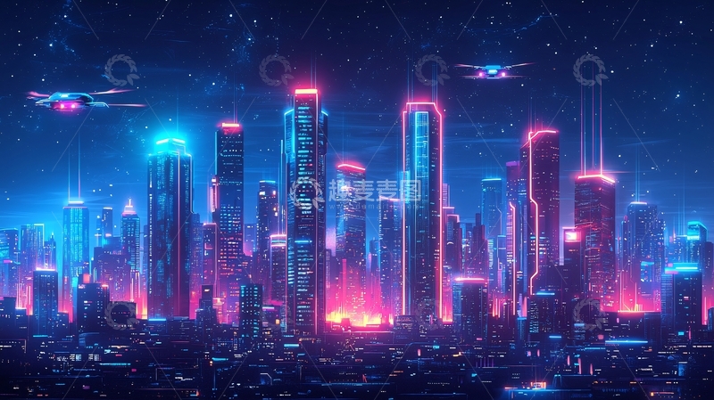 高清大图下载【趣麦麦图】未来都市夜景345
