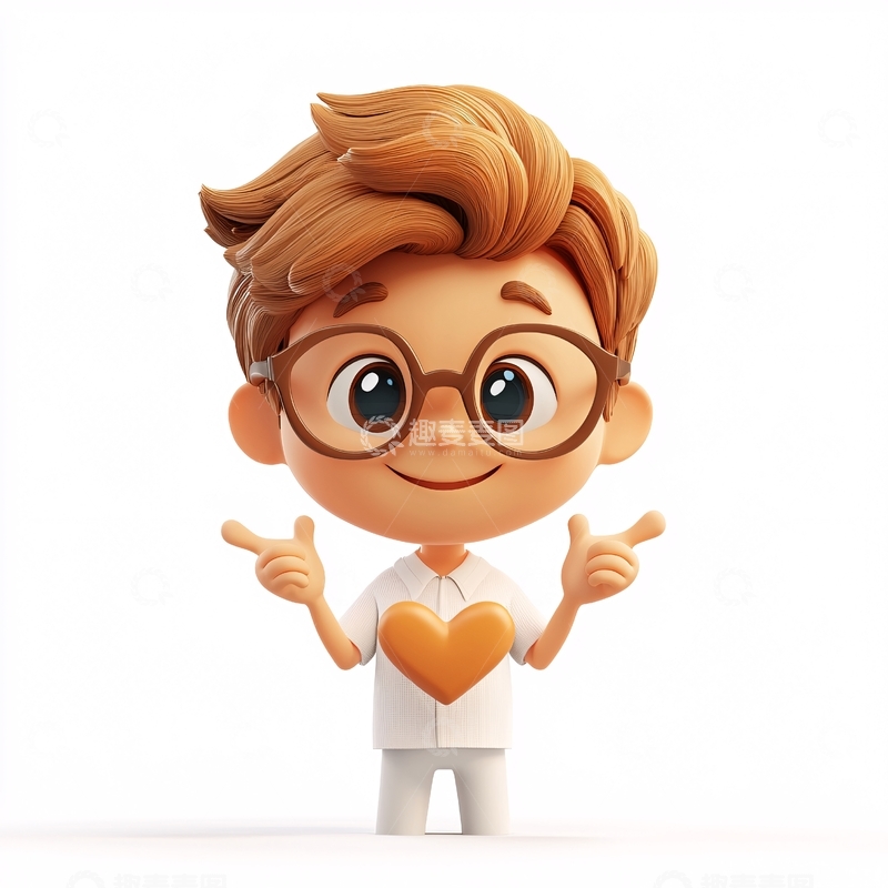 高清大图下载【趣麦麦图】可爱卡通男孩