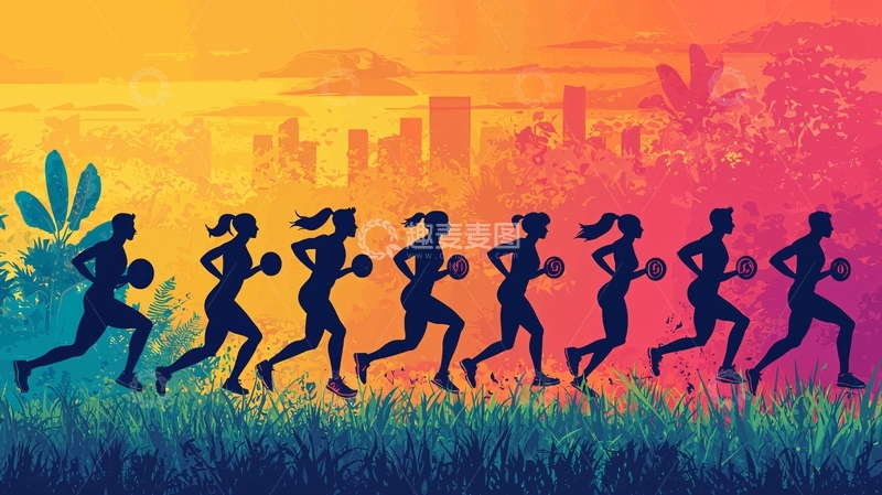 高清大图下载【趣麦麦图】女性跑步健身