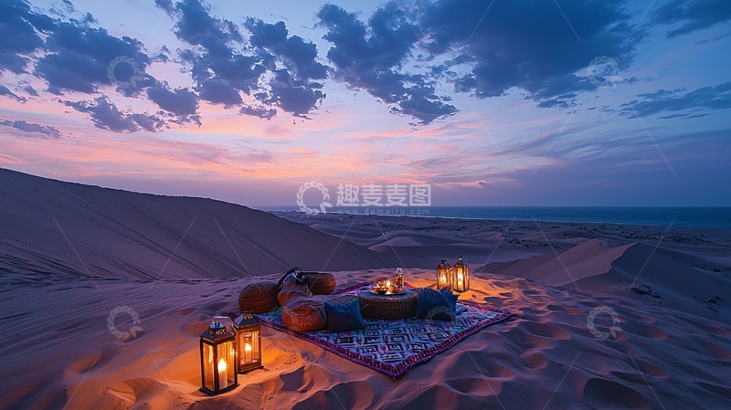 高清大图下载【趣麦麦图】沙漠日落
