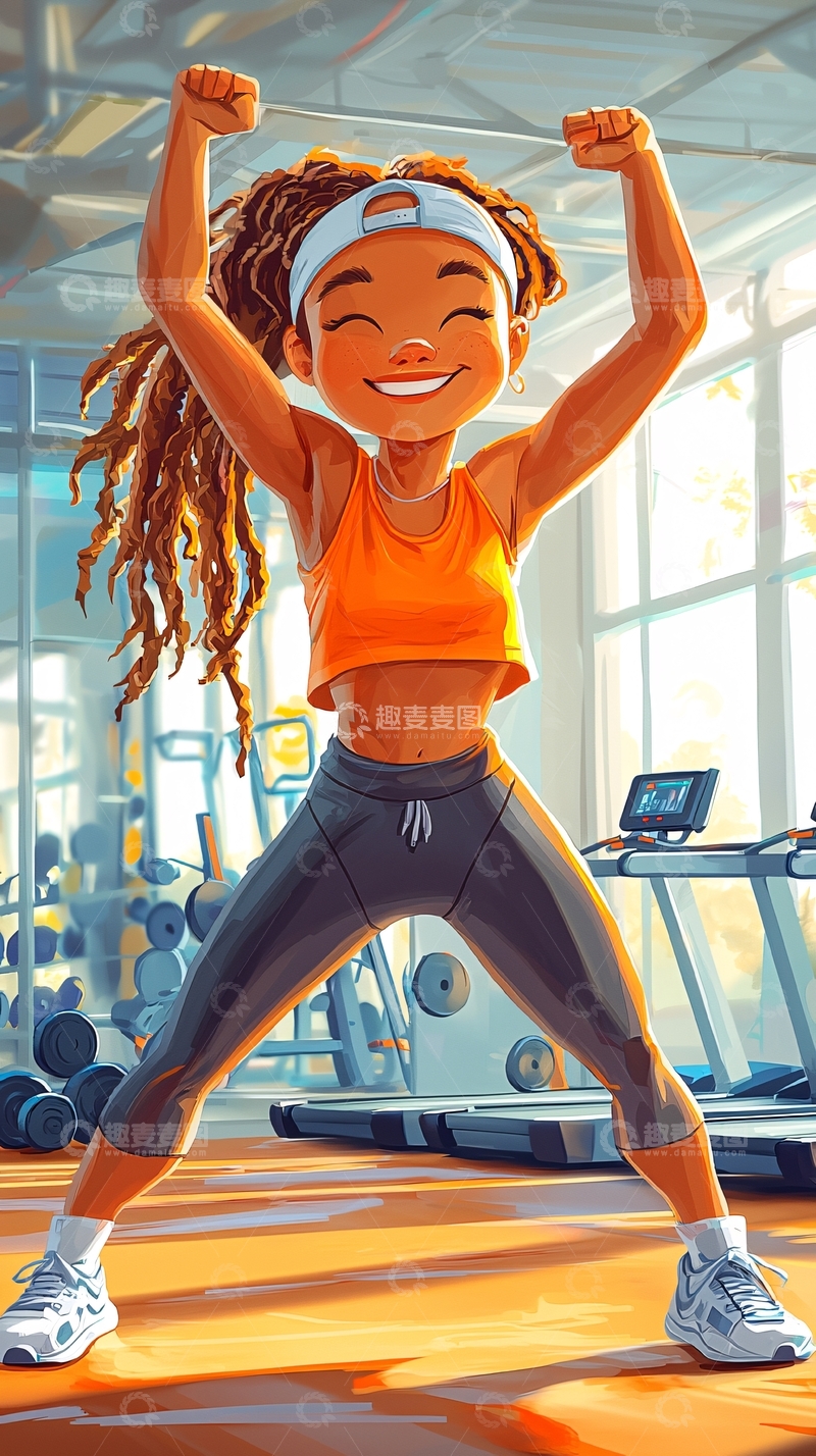 高清大图下载【趣麦麦图】健身女孩