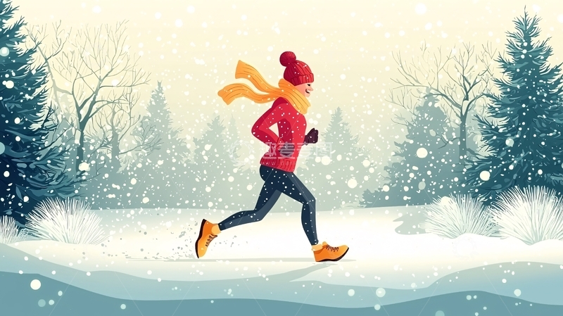 高清大图下载【趣麦麦图】冬季跑步