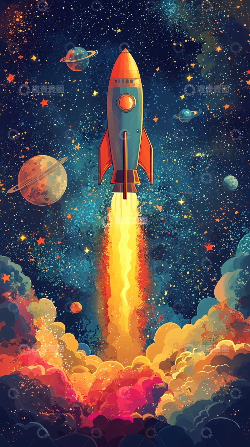 高清大图下载【趣麦麦图】宇宙飞船发射