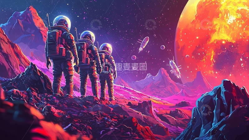 高清大图下载【趣麦麦图】太空宇航员