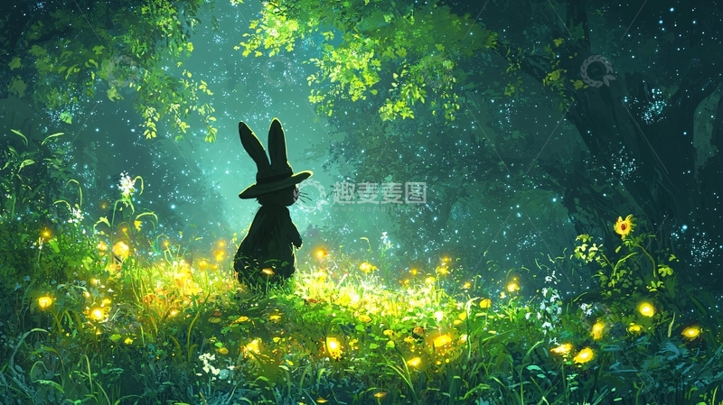 高清大图下载【趣麦麦图】森林兔子
