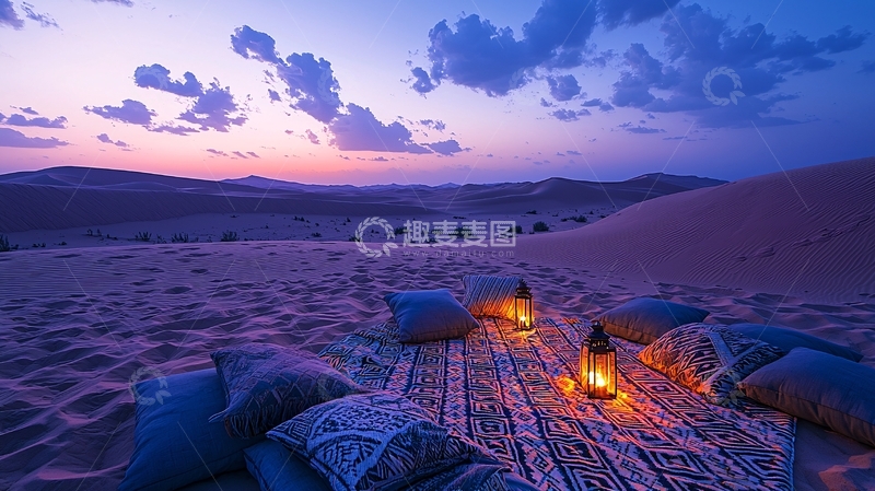高清大图下载【趣麦麦图】沙漠日落