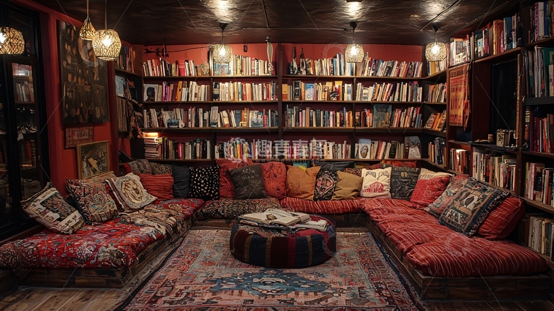 高清大图下载【趣麦麦图】红墙藏书阁舒适阅读区