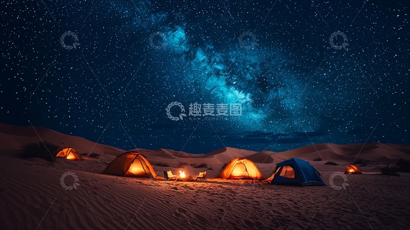 高清大图下载【趣麦麦图】沙漠星空营地