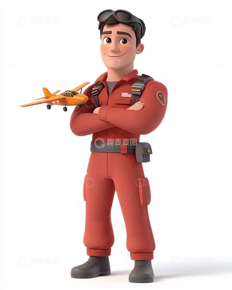 高清大图下载【趣麦麦图】卡通飞行员