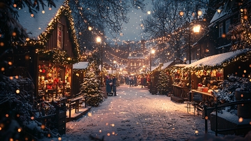 圣诞节夜晚集市