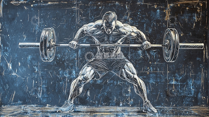 高清大图下载【趣麦麦图】健美运动员举重