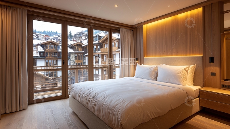高清大图下载【趣麦麦图】雪山景观卧室
