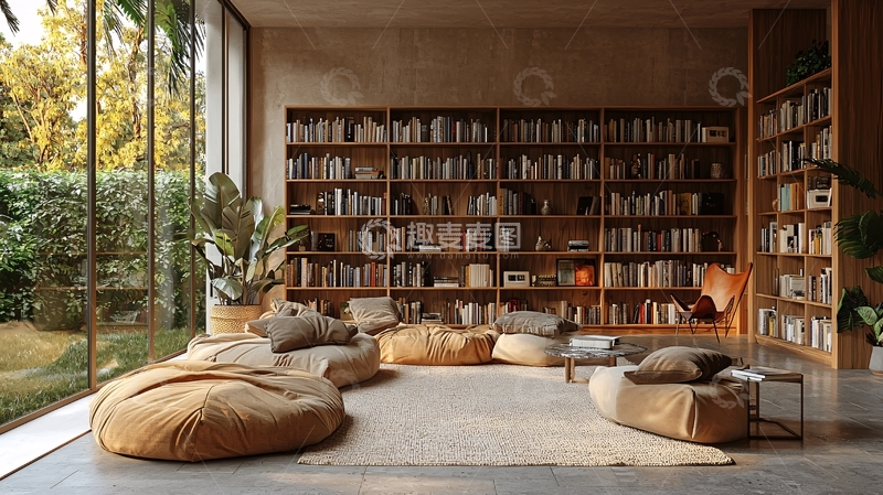 高清大图下载【趣麦麦图】现代简约书房设计