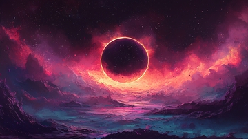 暗黑系日食奇幻风景