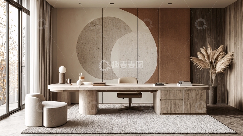 高清大图下载【趣麦麦图】极简现代轻奢办公空间