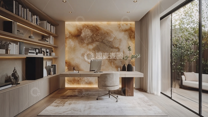 高清大图下载【趣麦麦图】现代简约书房设计