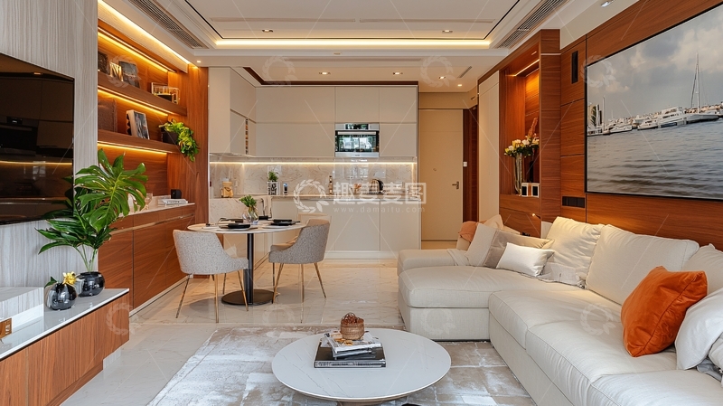 高清大图下载【趣麦麦图】现代轻奢风格公寓客厅