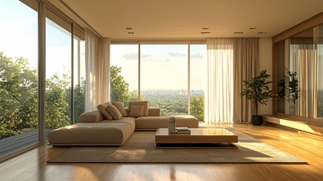 现代简约客厅落地窗