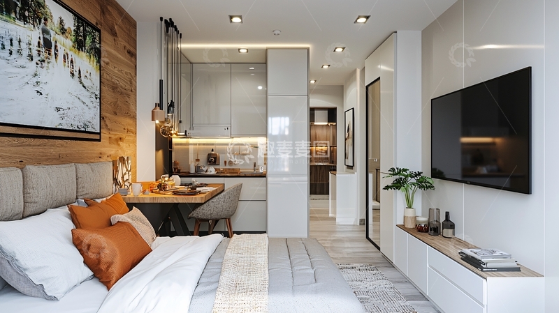 高清大图下载【趣麦麦图】现代简约小户型卧室设计