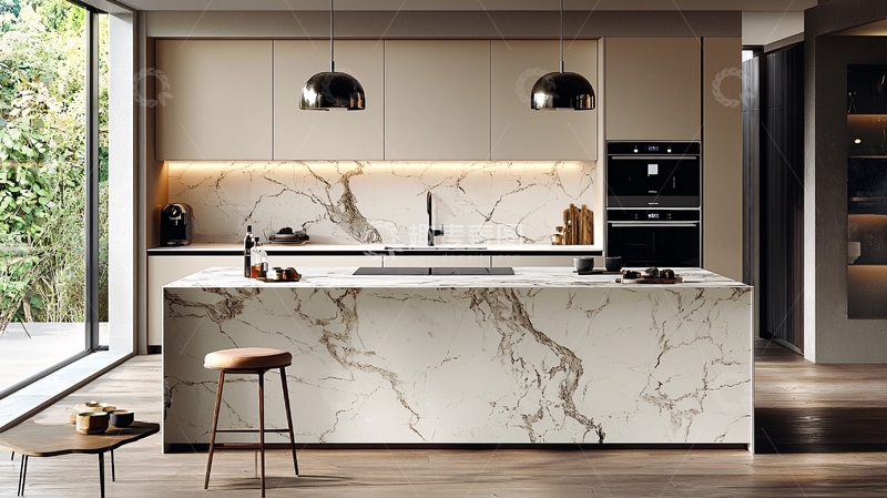 高清大图下载【趣麦麦图】现代轻奢开放式厨房