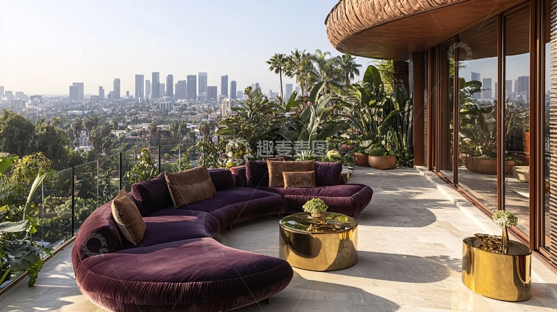 高清大图下载【趣麦麦图】洛杉矶豪宅阳台景观