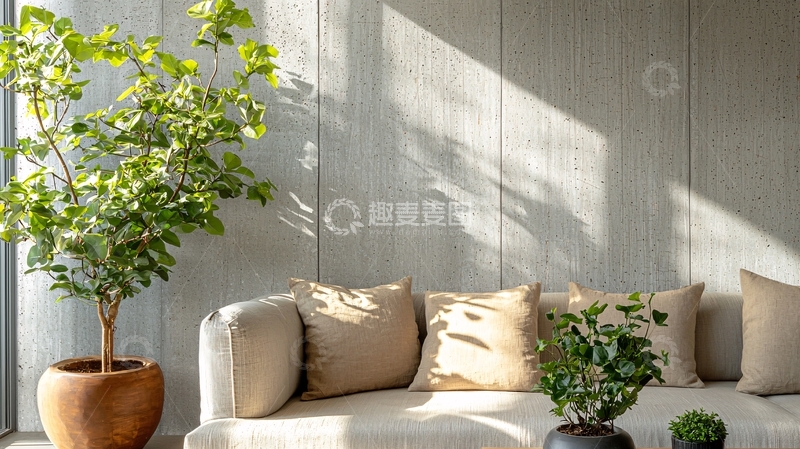 高清大图下载【趣麦麦图】极简风客厅阳光洒进