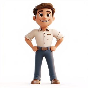 自信的卡通男士