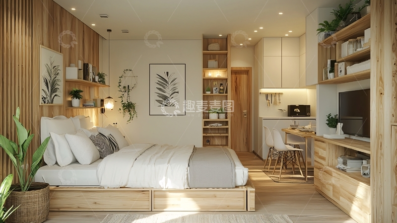高清大图下载【趣麦麦图】简约日式卧室设计