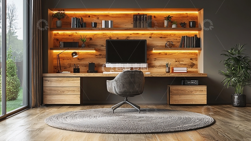 高清大图下载【趣麦麦图】现代简约书房设计