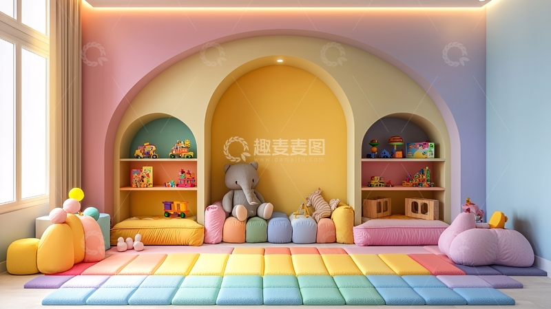 高清大图下载【趣麦麦图】彩虹儿童房