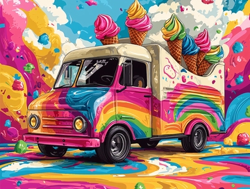 彩虹冰淇淋车