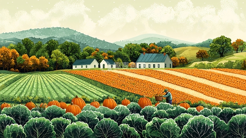 高清大图下载【趣麦麦图】秋收时节田园风光