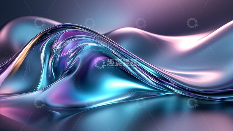 光滑金属液体波浪