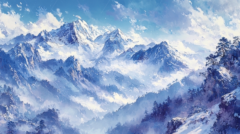 高清大图下载【趣麦麦图】雪山风景