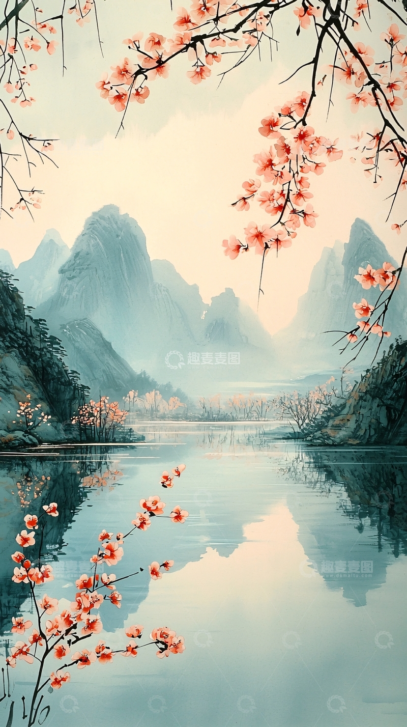 高清大图下载【趣麦麦图】水墨山水画911