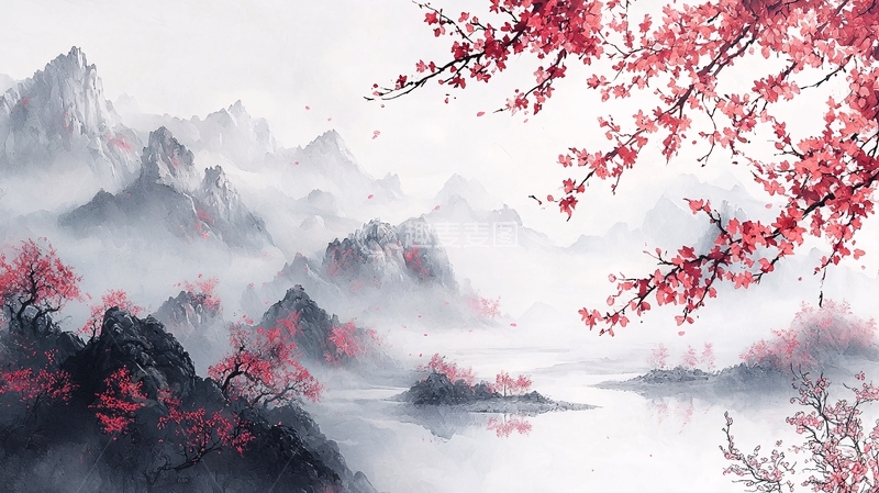 高清大图下载【趣麦麦图】水墨山水画913