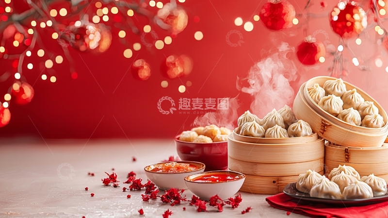 高清大图下载【趣麦麦图】热气腾腾的中国饺子