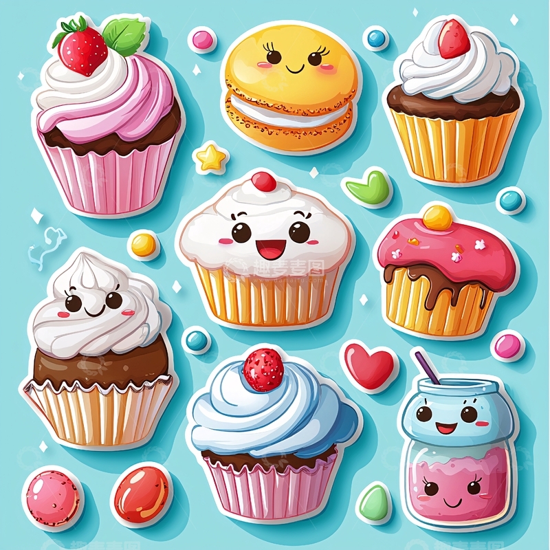 高清大图下载【趣麦麦图】卡通可爱甜点