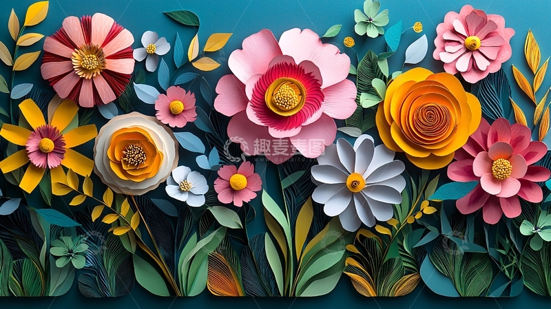 高清大图下载【趣麦麦图】彩色纸花