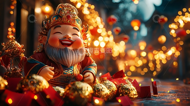 高清大图下载【趣麦麦图】笑口常开财神爷