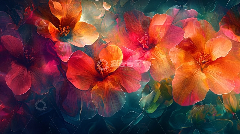 高清大图下载【趣麦麦图】梦幻绚丽花朵特写