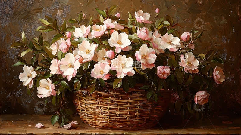 高清大图下载【趣麦麦图】花篮里粉色花朵